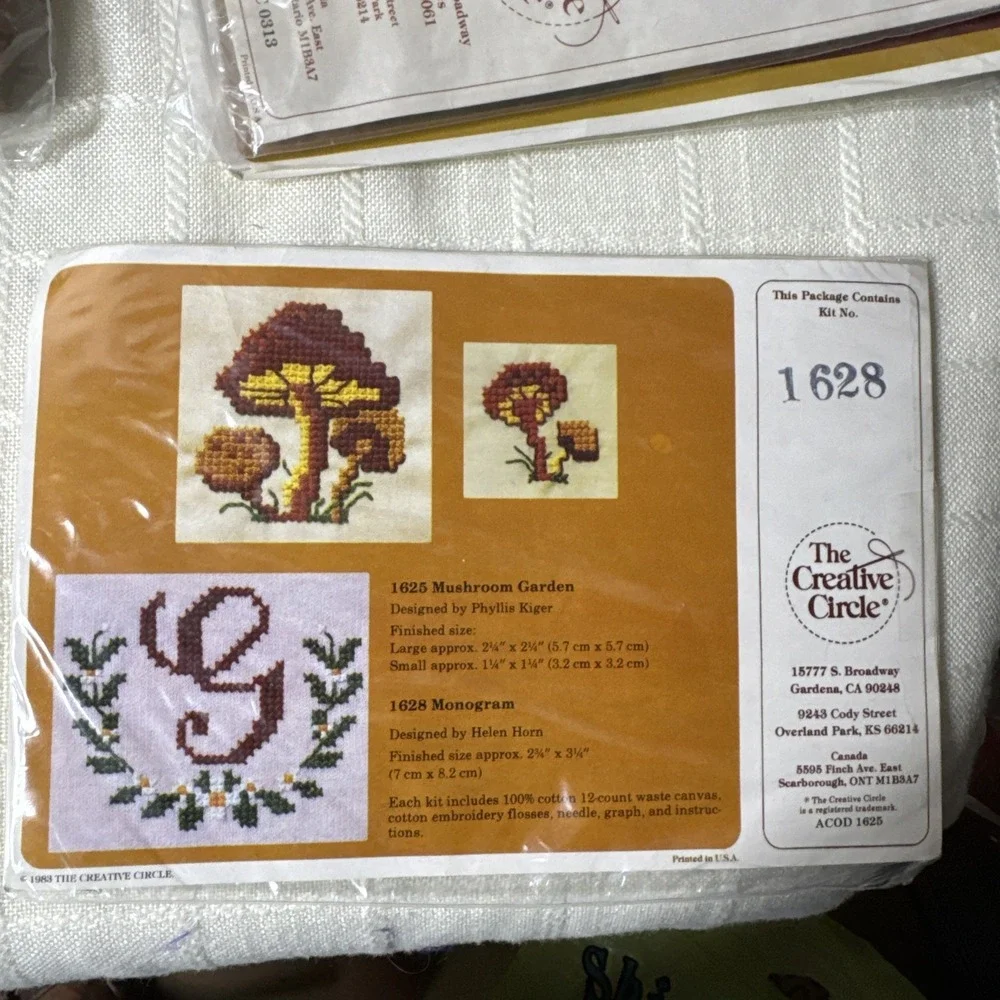 Creative Circle Lot 5 Needlecraft Kits 2161, 313, 1628, 330 &‎ 4005 Vintage